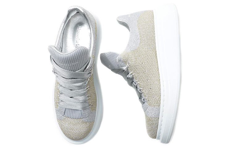 (WMNS) Alexander McQueen Shiny Fabric Sneakers 'Gold Silver' 559697W4JR08074 sold by KicksCrew product image thumbnail 3