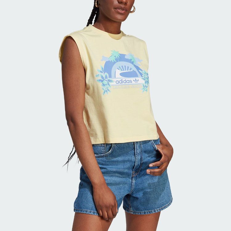 (WMNS) adidas Island Club Sleeveless Graphic Tee 'Yellow' IT8150 sold by KicksCrew product image thumbnail 2