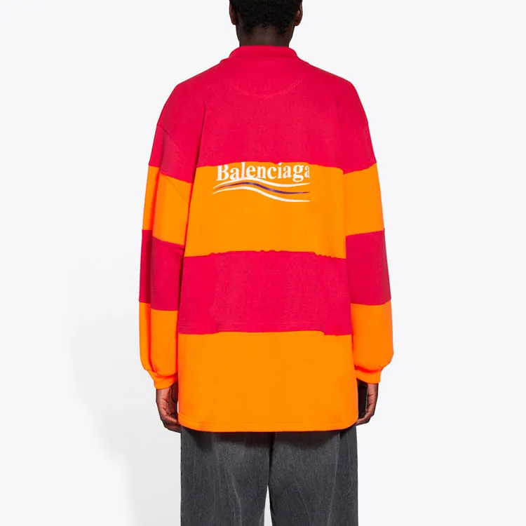 Balenciaga Long Sleeve Cut Up Polo 'Raspberry Fluo Orange' 657073TKVA56667 sold by KicksCrew product image thumbnail 4