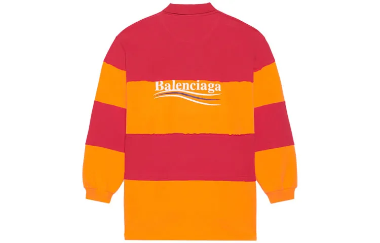 Balenciaga Long Sleeve Cut Up Polo 'Raspberry Fluo Orange' 657073TKVA56667 sold by KicksCrew product image thumbnail 2