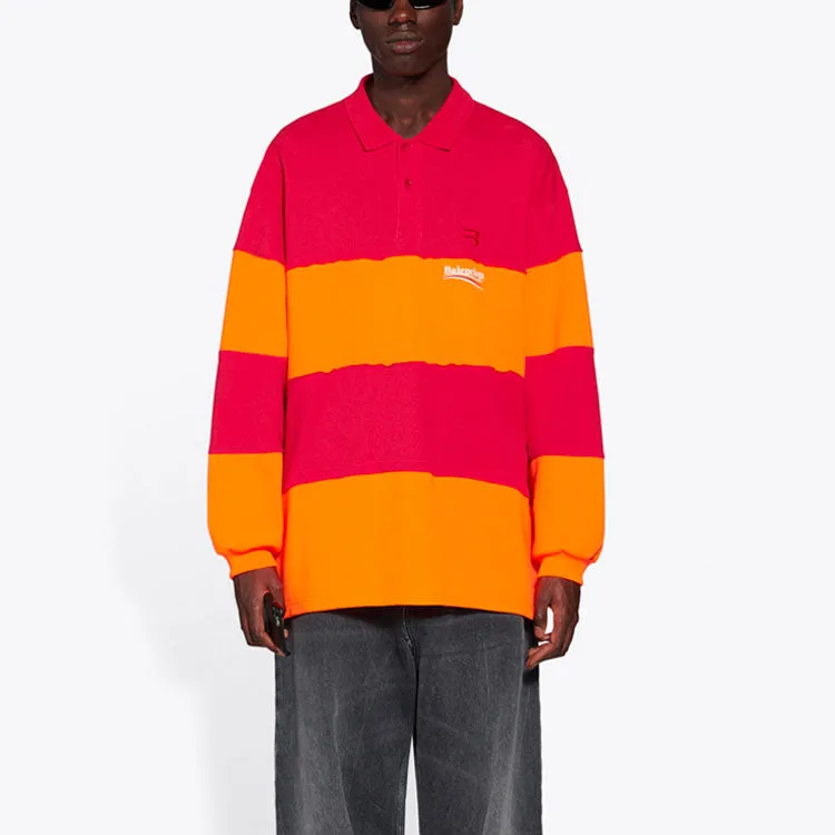 Balenciaga Long Sleeve Cut Up Polo 'Raspberry Fluo Orange' 657073TKVA56667 sold by KicksCrew product image thumbnail 3
