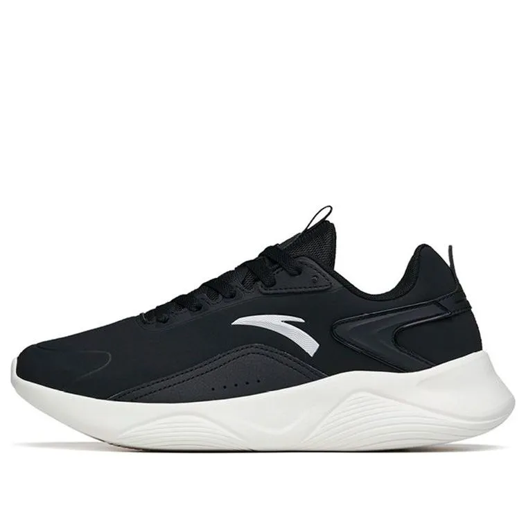 ANTA Leather Running Shoes 'Black White' 112215571-6 sold by KicksCrew
