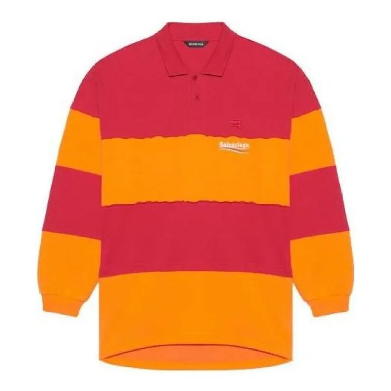 Balenciaga Long Sleeve Cut Up Polo 'Raspberry Fluo Orange' 657073TKVA56667 sold by KicksCrew