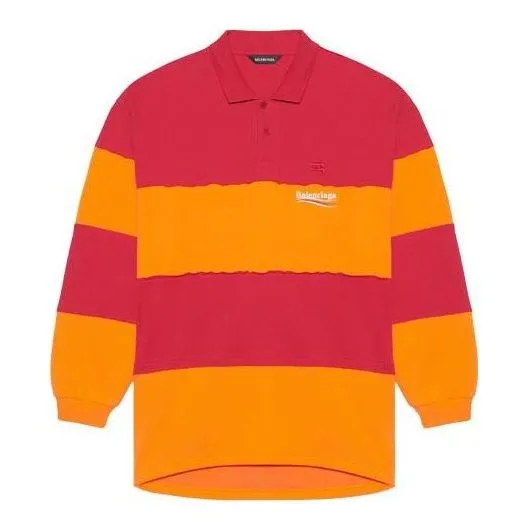 Balenciaga Long Sleeve Cut Up Polo 'Raspberry Fluo Orange' 657073TKVA56667 sold by KicksCrew