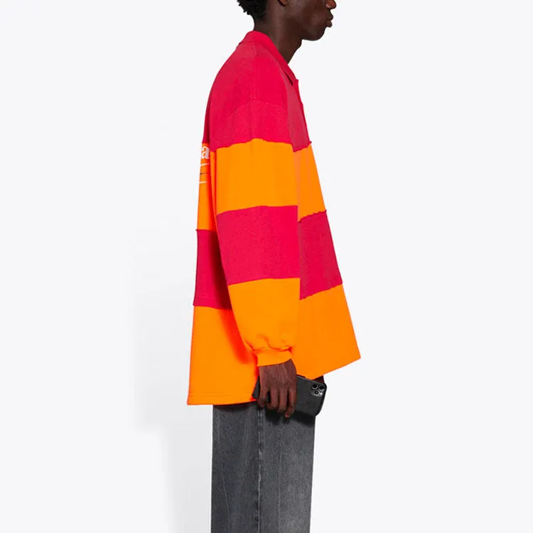 Balenciaga Long Sleeve Cut Up Polo 'Raspberry Fluo Orange' 657073TKVA56667 sold by KicksCrew product image thumbnail 5