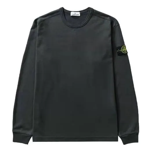 STONE ISLAND Logo Patch Crewneck Sweatshirt 'Charcoal' 751564450-V0065 sold by KicksCrew