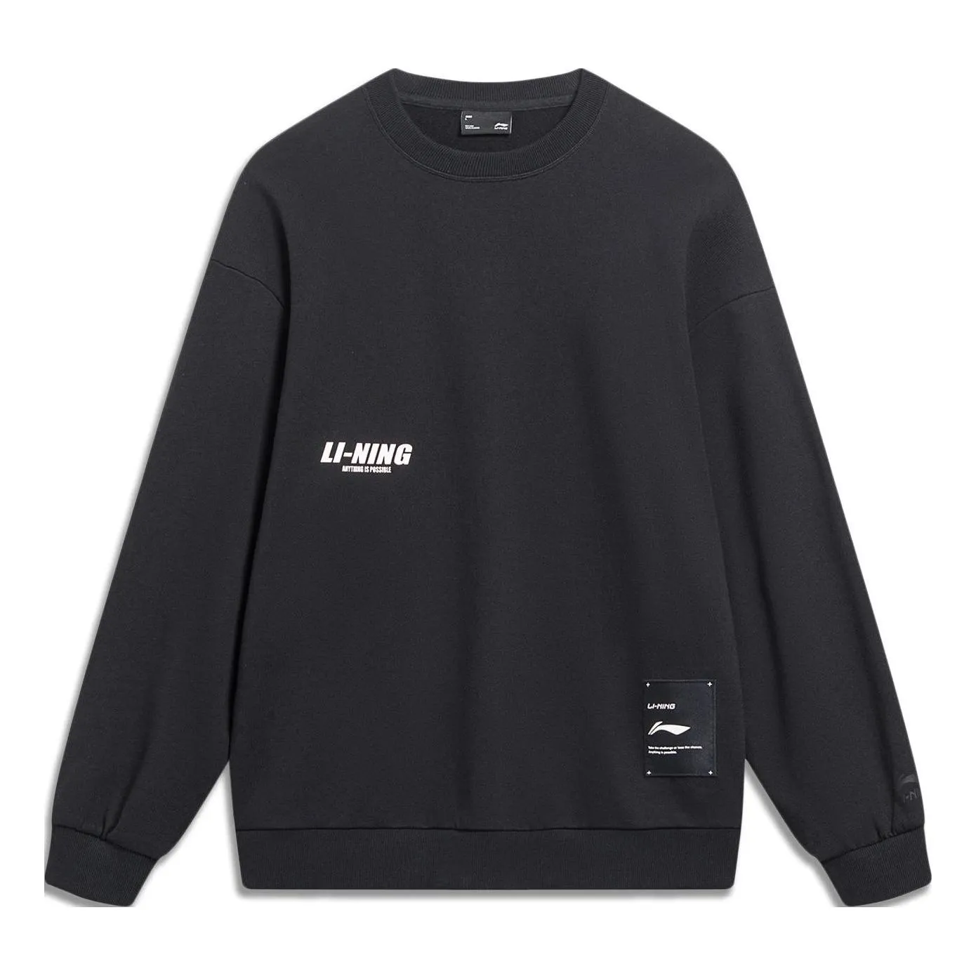 Li-Ning Anything Is Possible Graphic Sweatshirt 'Black' AWDT683-2 sold by KicksCrew
