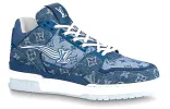 LOUIS VUITTON Trainer Ankle Sneakers 'Denim Monogram' 1A8MF sold by KicksCrew