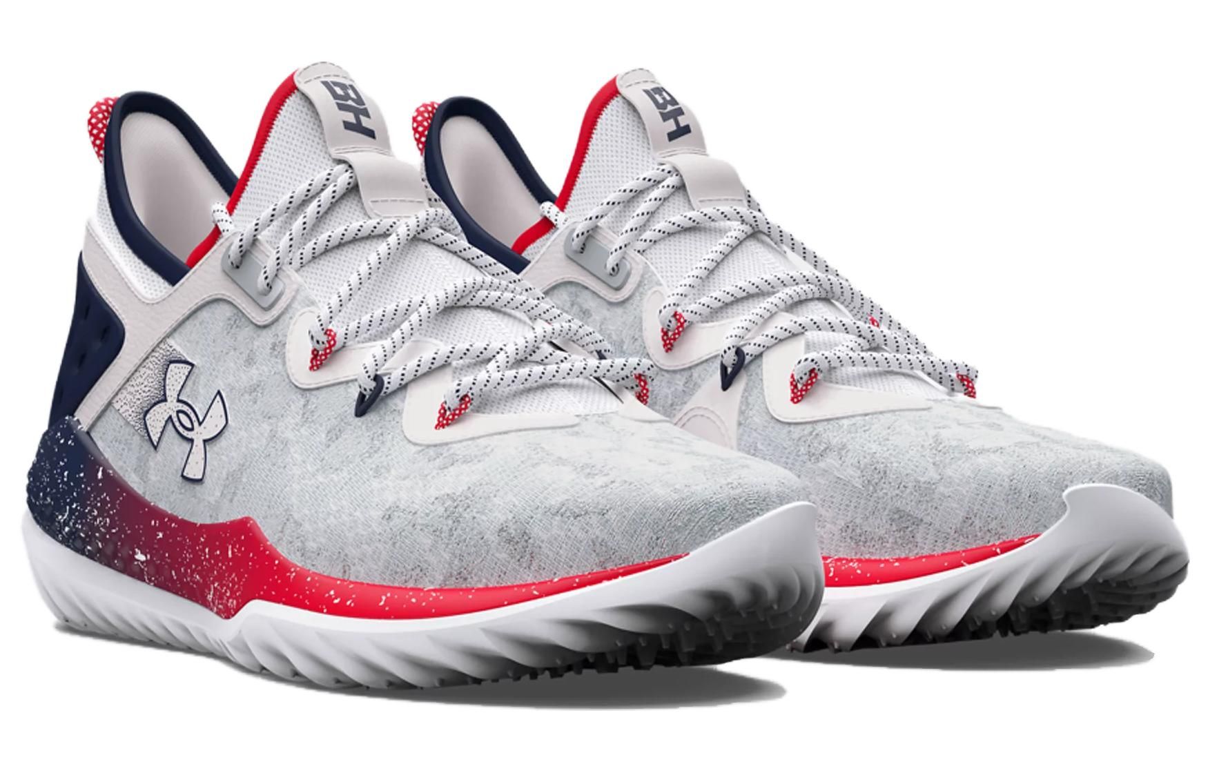 Under Armour Harper 8 Turf USA Baseball Shoes 'Grey White Red' 3026935100 sold by KicksCrew product image thumbnail 2