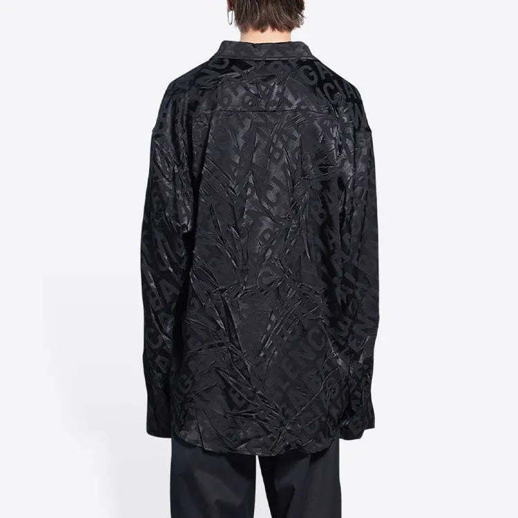 Balenciaga All Over Logo Minimal Shirt 'Black' 681812TLO581000 sold by KicksCrew product image thumbnail 4