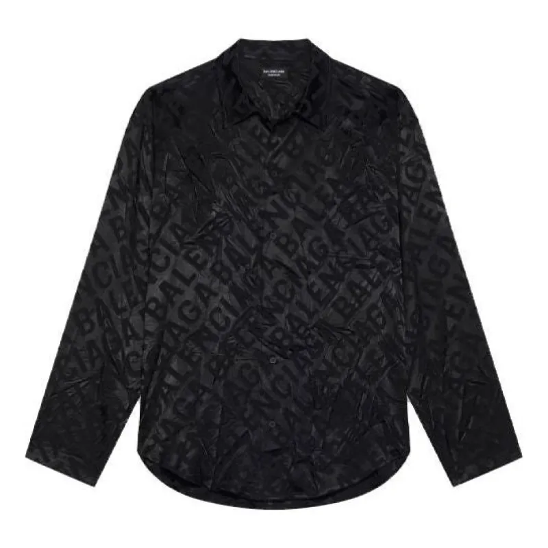 Balenciaga All Over Logo Minimal Shirt 'Black' 681812TLO581000 sold by KicksCrew