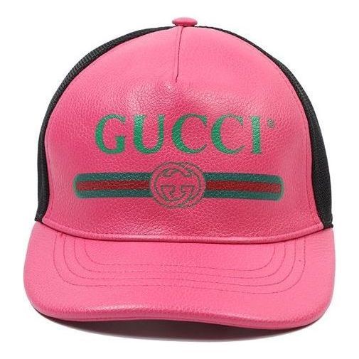 Gucci Logo Print Leather Baseball Hat 'Pink' 426887-4HD93-5660 sold by KicksCrew