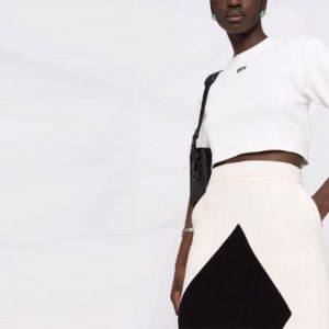 (WMNS) Off-White Off-stamp Cropped T-shirt 'White' OWAA081C99JER0010110 sold by KicksCrew