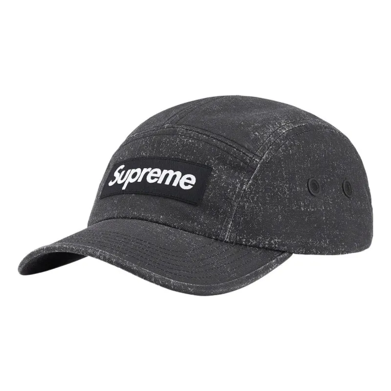 Supreme Coated Cordura Camp Cap 'Black White' SUP-SS22-890 sold by KicksCrew