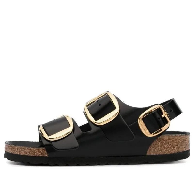 Birkenstock Milano Big Buckle Natural Leather Narrow Fit Sandals 'Patent High Shine Black' 1024211 sold by KicksCrew
