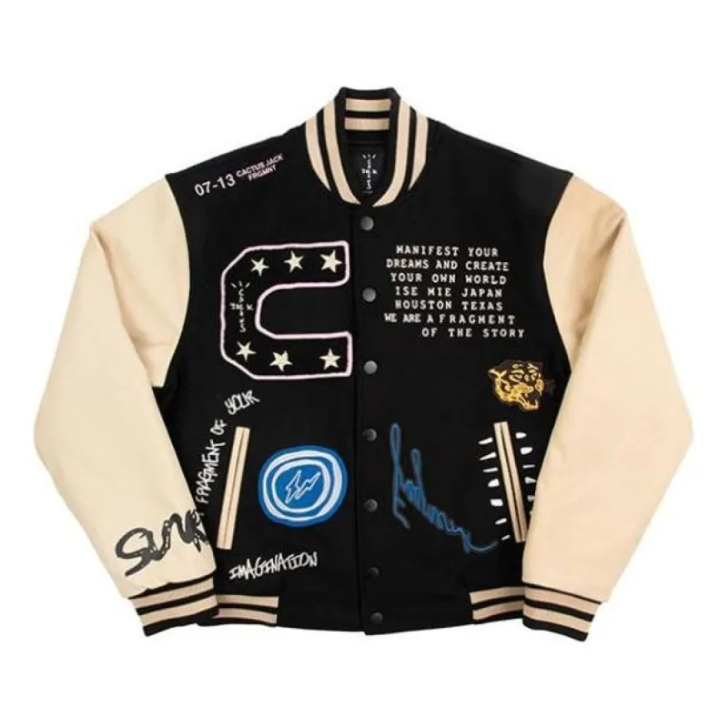 Travis Scott x Fragment Cactus Jack Jacket 'Manifest Letterman' CJFN-SS20 sold by KicksCrew