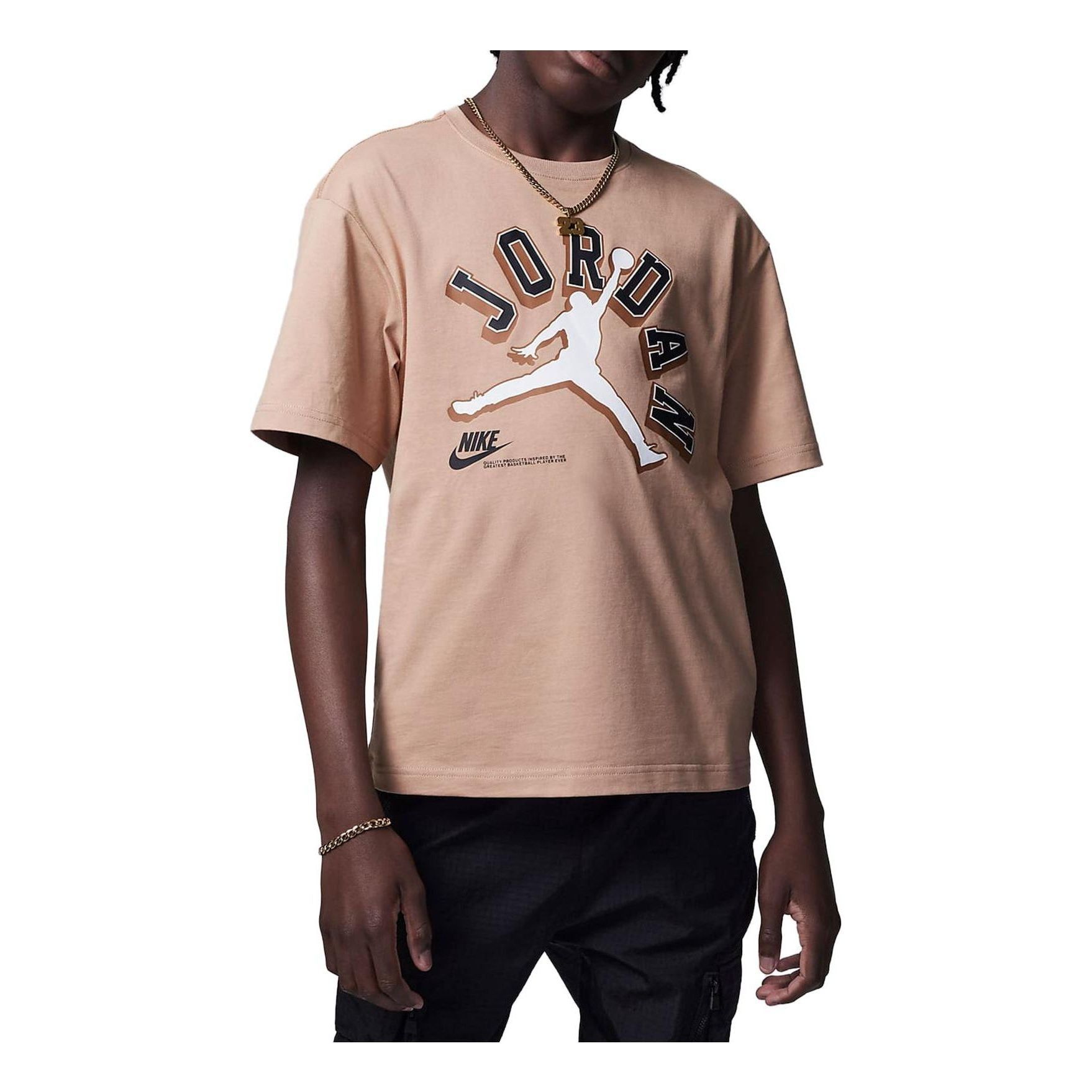 (GS) Air Jordan Varisty Jumpman T-Shirt 'Beige' FV2530-200 sold by KicksCrew