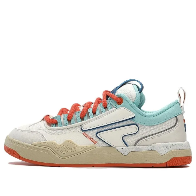 (WMNS) FILA FUSION Nollie Sneakers 'White Orange Blue' T12W332301FGD sold by KicksCrew