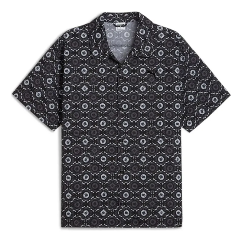 PUMA Classics New Prep Aop Woven Shirt 'Black' 627953-01 sold by KicksCrew
