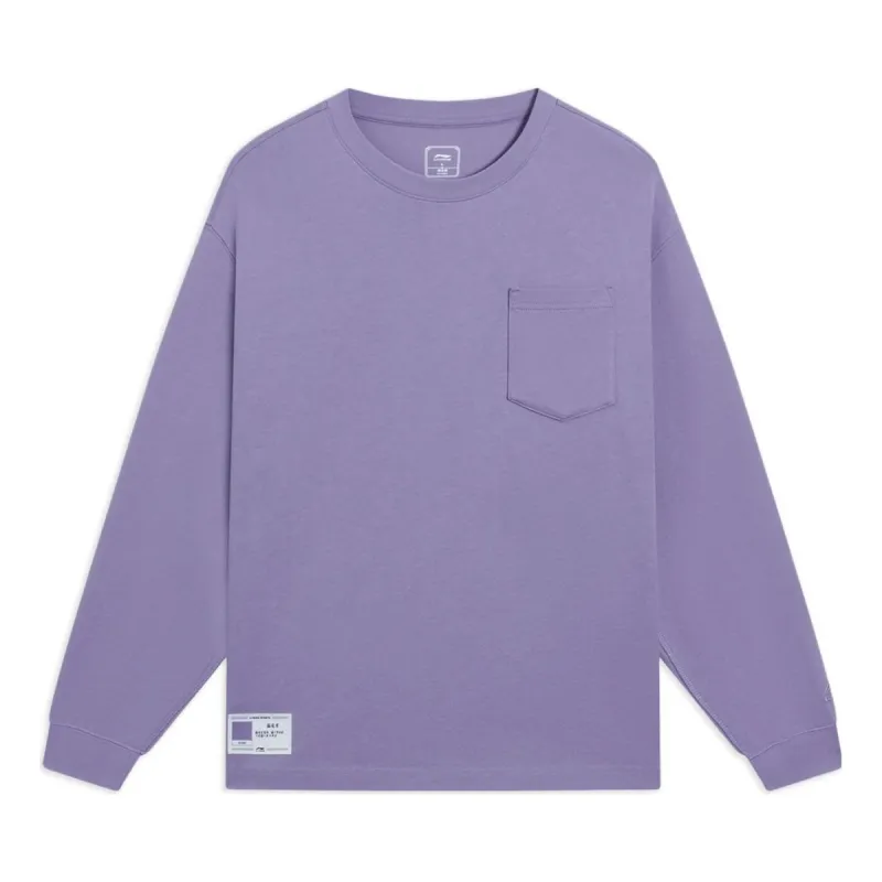 Li-Ning Chinese Color Pocket Long Sleeve T-shirt 'Purple' AHSS751-7 sold by KicksCrew