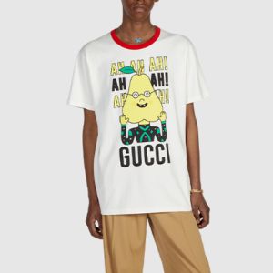 Gucci X Pablo Delcielo Pear Print Cotton T-shirt 'White' 703439XJEIY9095 sold by KicksCrew