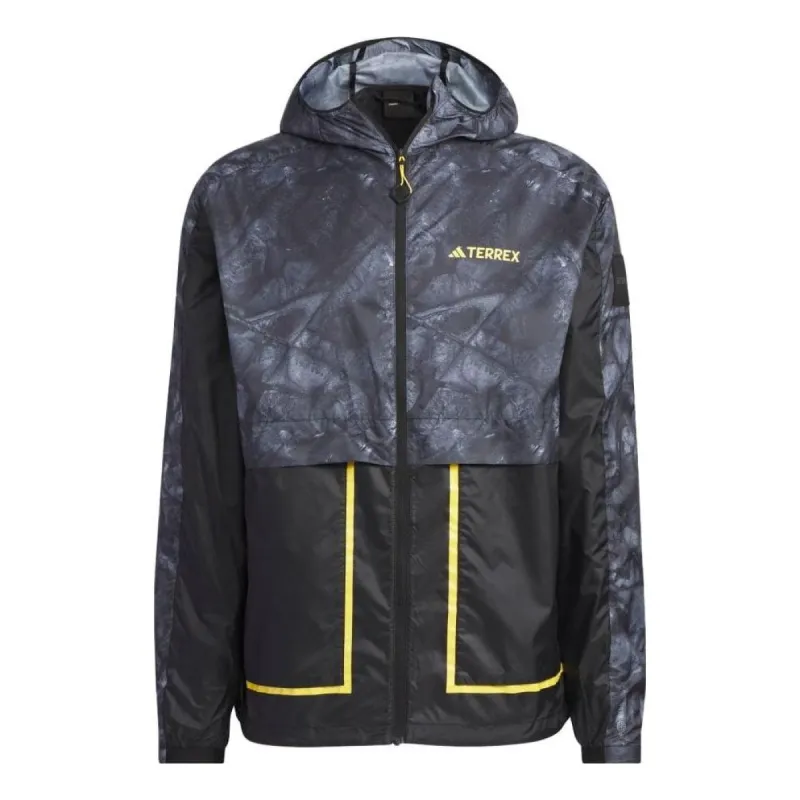 adidas National Geographic WIND.RDY Jacket 'Black Grey Yellow' HY4691 sold by KicksCrew