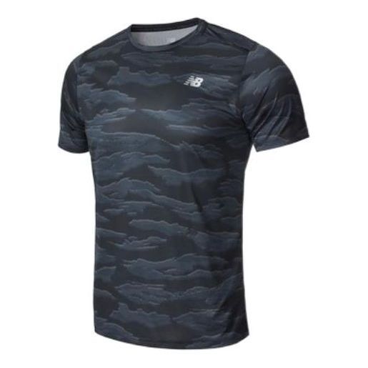 New Balance Accelerate Printed SS T-Shirt 'Black Grey' AMT03204-BMM sold by KicksCrew