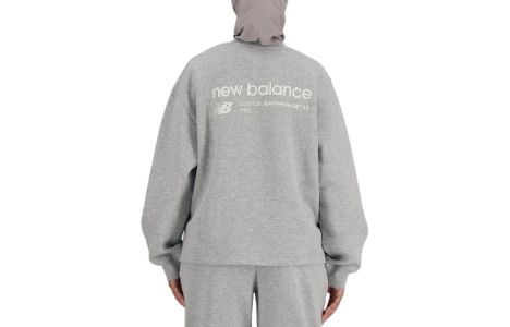 (WMNS) New Balance Linear Heritage Brushed Back Fleece Crewneck Sweatshirt 'Grey' WT33532-AG sold by KicksCrew