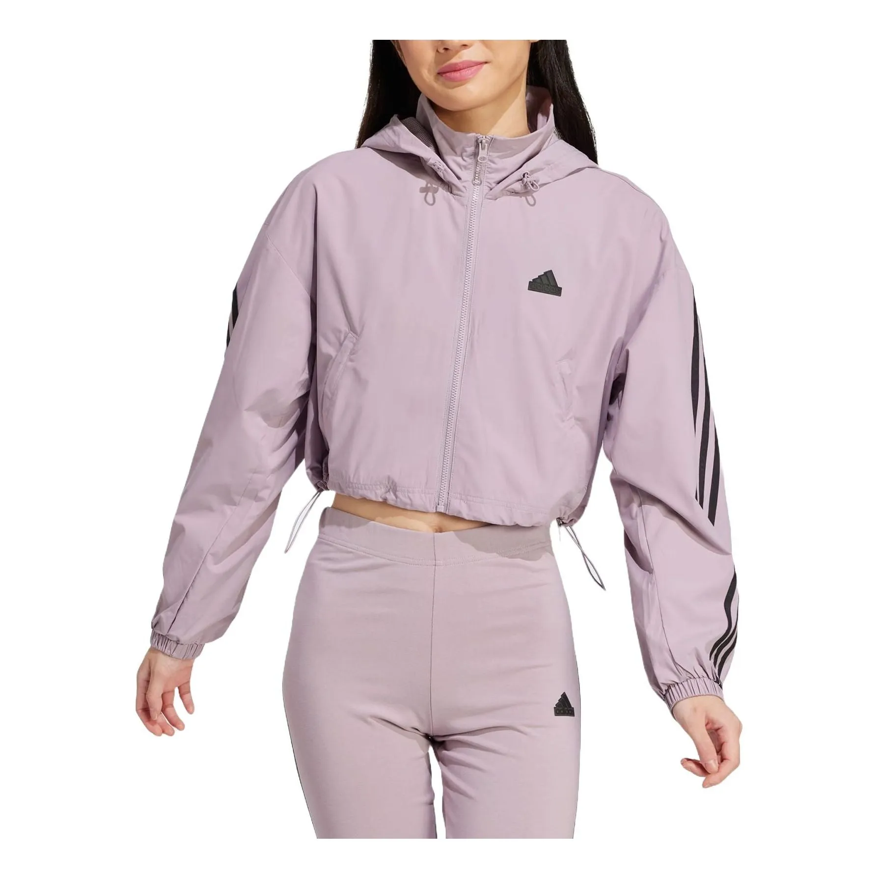 (WMNS) adidas Future Icons 3-Stripes WIND.RDY Jacket 'Purple Black' IP1573 sold by KicksCrew