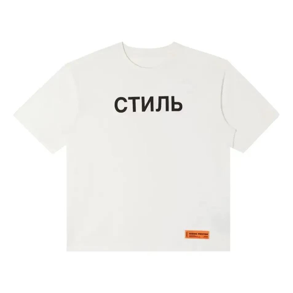 HERON PRESTON CTNMB T-shirt 'White Black' HMAA025C99JER0020310 sold by KicksCrew