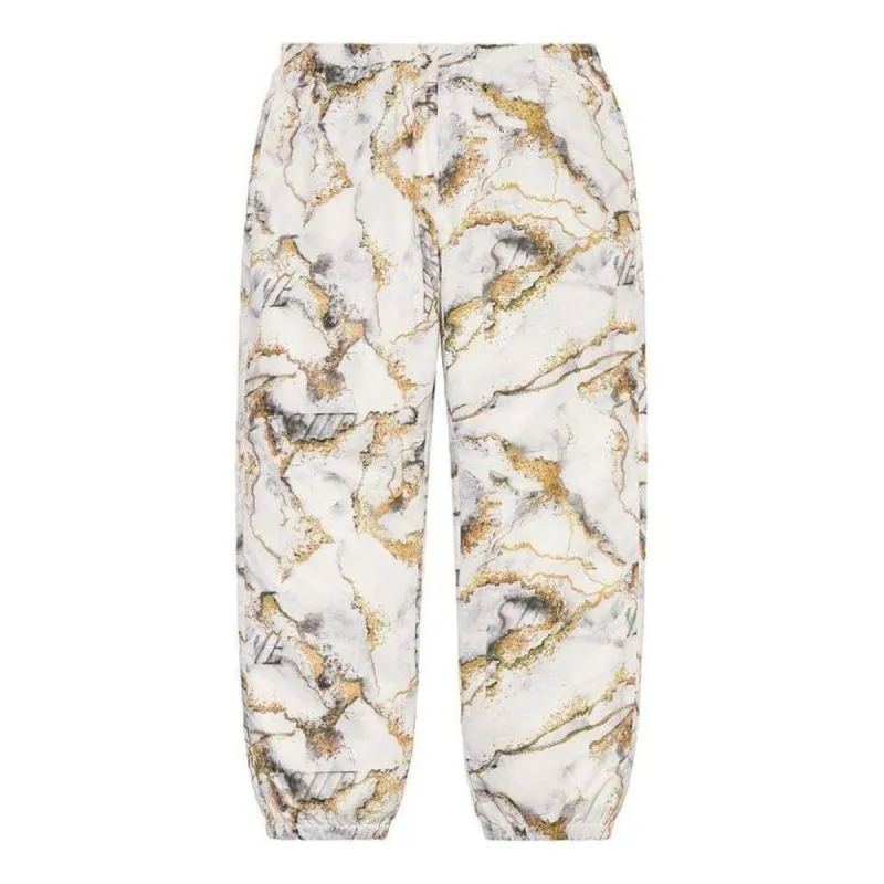 Supreme Marble Track Pants 'White Gold Black' SUP-FW20-077 sold by KicksCrew