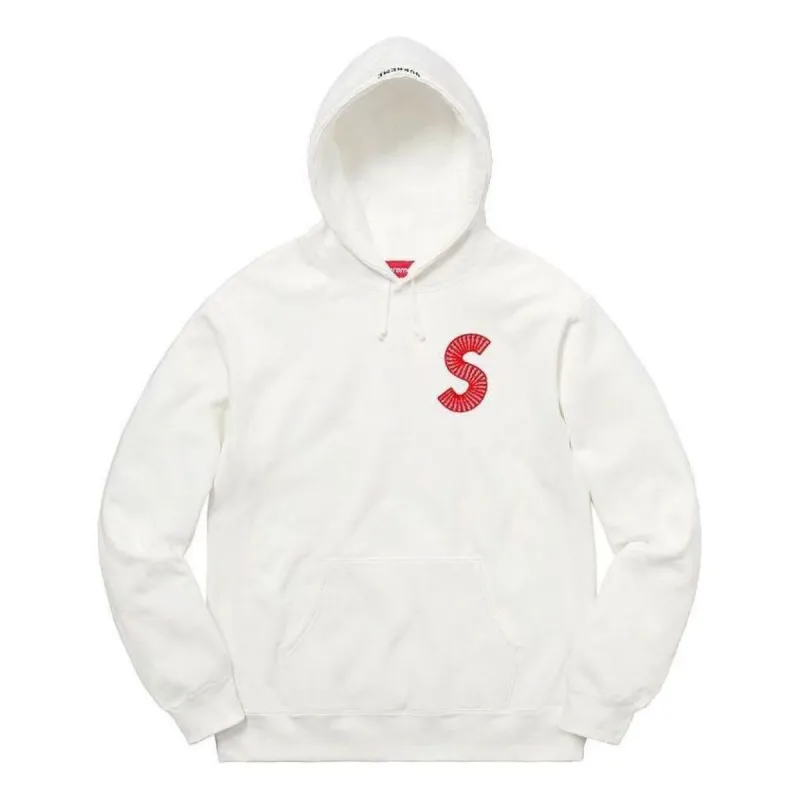 Supreme S Logo Hoodied 'Whte Red' SUP-FW20-068 sold by KicksCrew
