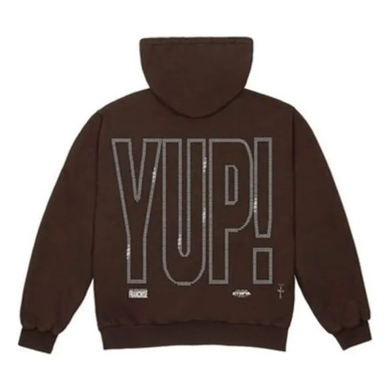 Travis Scott YUP! Hoodie 'Brown' TC-357 sold by KicksCrew