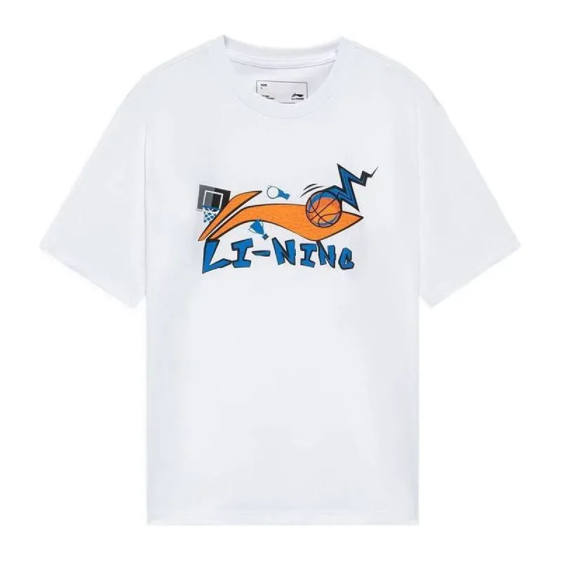 Li-Ning Basketball Graphic T-shirt 'White' AHSS591-5 sold by KicksCrew