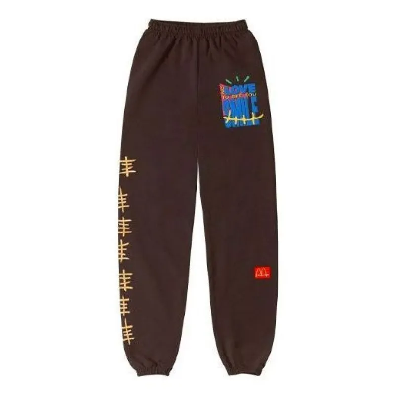 Travis Scott Cactus Jack x McDonalds Smile Sweatpants 'Brown' TC-282 sold by KicksCrew