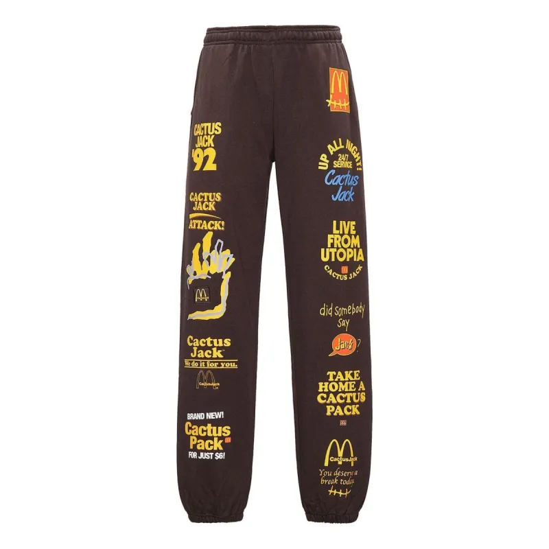Travis Scott x McDonald's Sticker Bomb Sweatpants 'Brown' TC-23 sold by KicksCrew