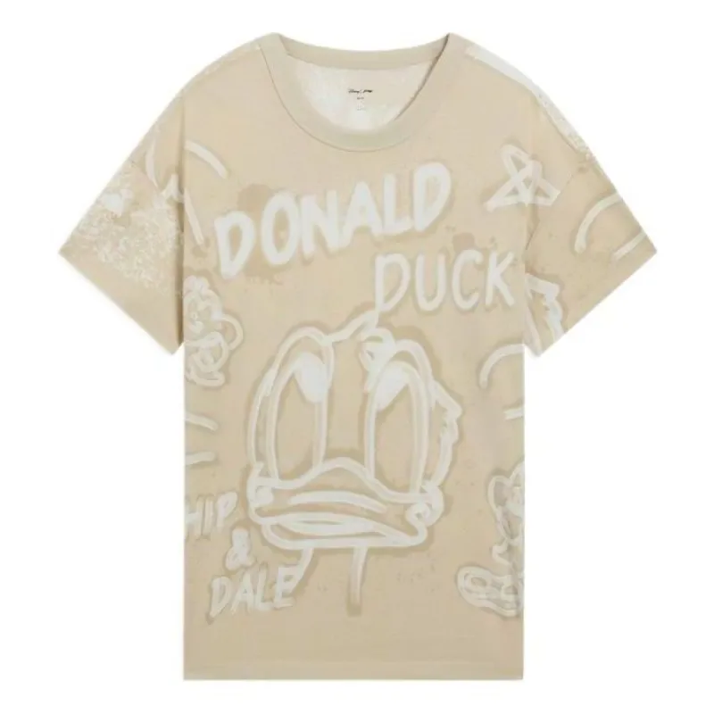 Li-Ning x Disney Donald Duck Graphic T-shirt 'Khaki' AHSS273-1 sold by KicksCrew