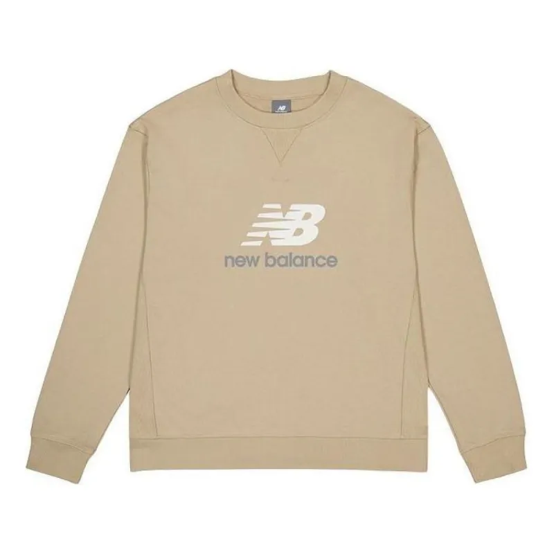 New Balance NB Essentials Stacked Logo Crewneck Sweatshirt 'Tan' AMT41356-SOT sold by KicksCrew