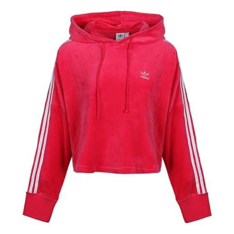 (WMNS) adidas originals Cropped Hoodie 'Red' GI7622 sold by KicksCrew