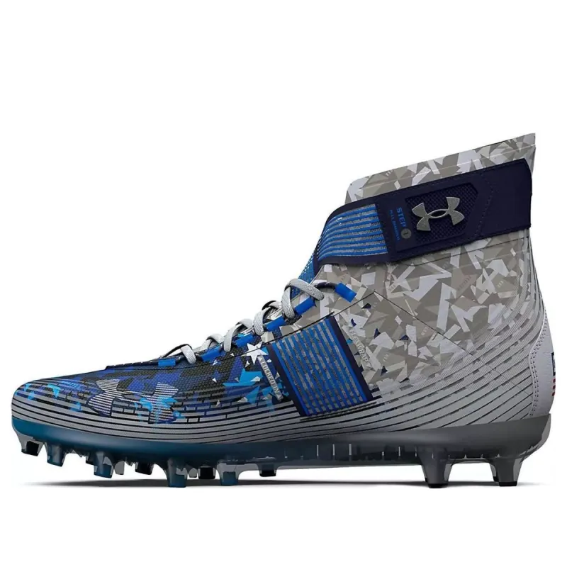 Under Armour Highlight MC LE USA Football Cleats 'Grey Blue Red' 3026340-100 sold by KicksCrew