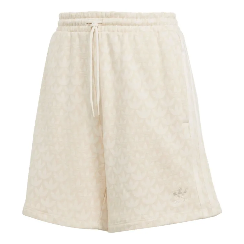 (WMNS) adidas originals Trefoil Monogram Shorts 'Beige' IJ6000 sold by KicksCrew