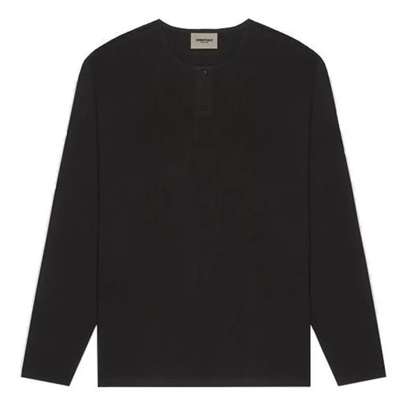 Fear of God Essentials FW20 Thermal Long Sleeve Logo Tee 'Black' FOG-FW20-185 sold by KicksCrew