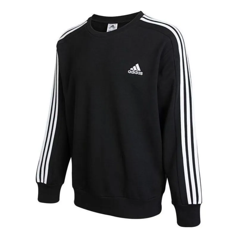 adidas Essentials French Terry 3-Stripes Sweatshirt 'Black' IC9317 sold by KicksCrew