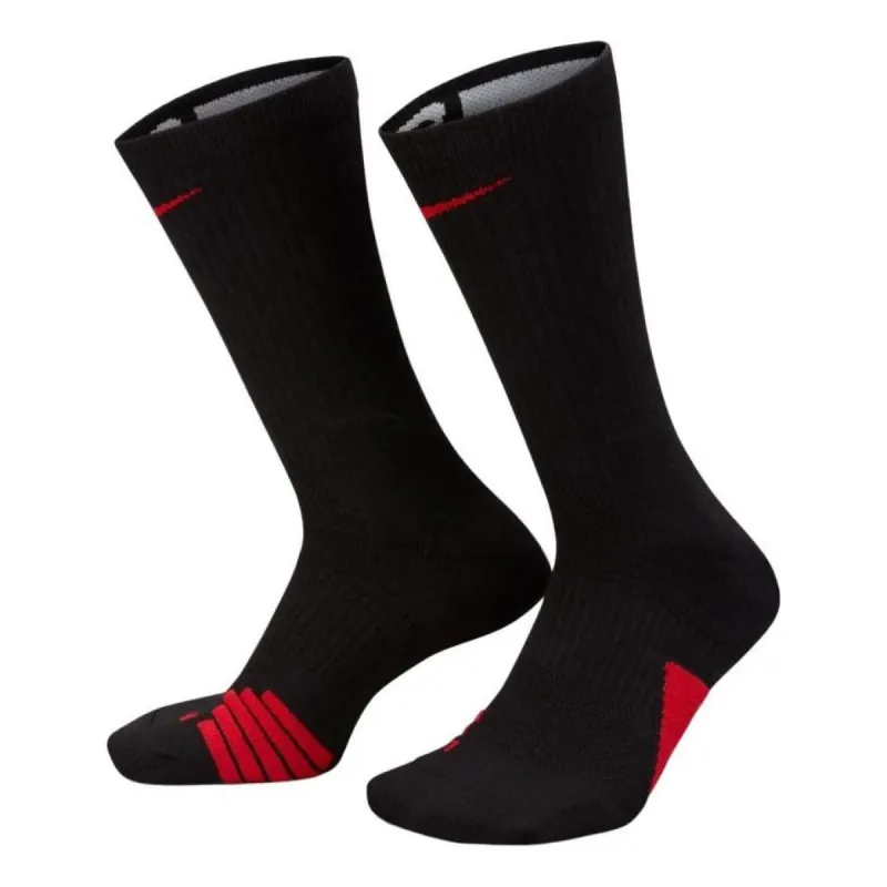 Nike Elite Basketball Crew Socks 'Black Red' SX7622-010 sold by KicksCrew