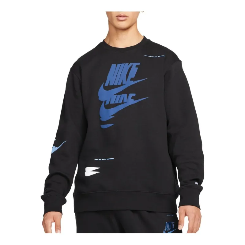 Nike Sportswear Sport Essentials+ Fleece Crew 'Black Blue' DM6875-010 sold by KicksCrew