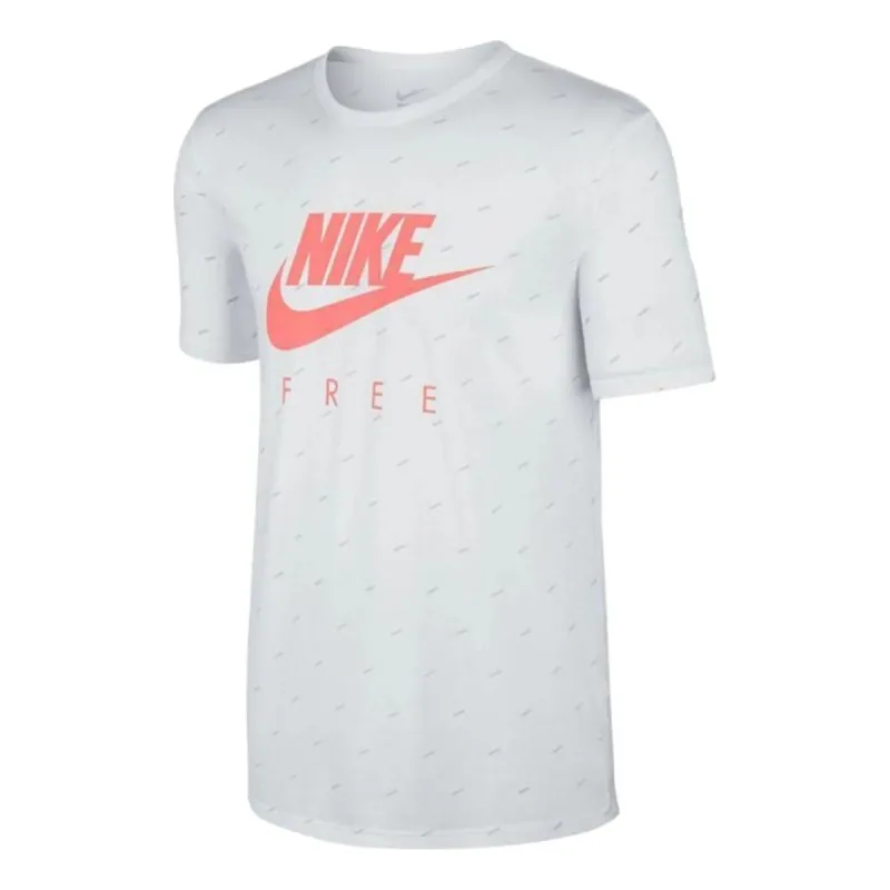 Nike Free T-shirt 'White Neon Orange' 717308-100 sold by KicksCrew