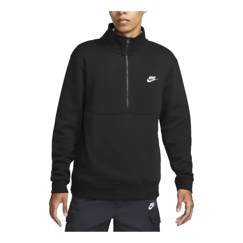 Nike Sportswear Club Brushed-Back 1/2-Zip Sweatshirt 'Black' DD4732-011 sold by KicksCrew