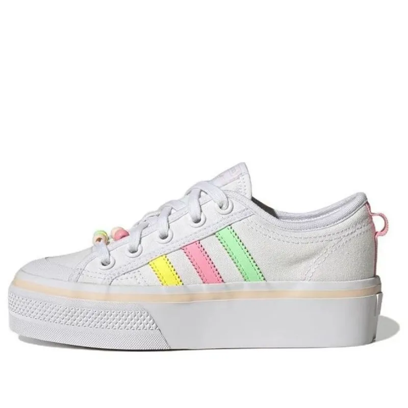 (GS) adidas originals Nizza Platform 'Multi Bright Stripes' GY9102 sold by KicksCrew