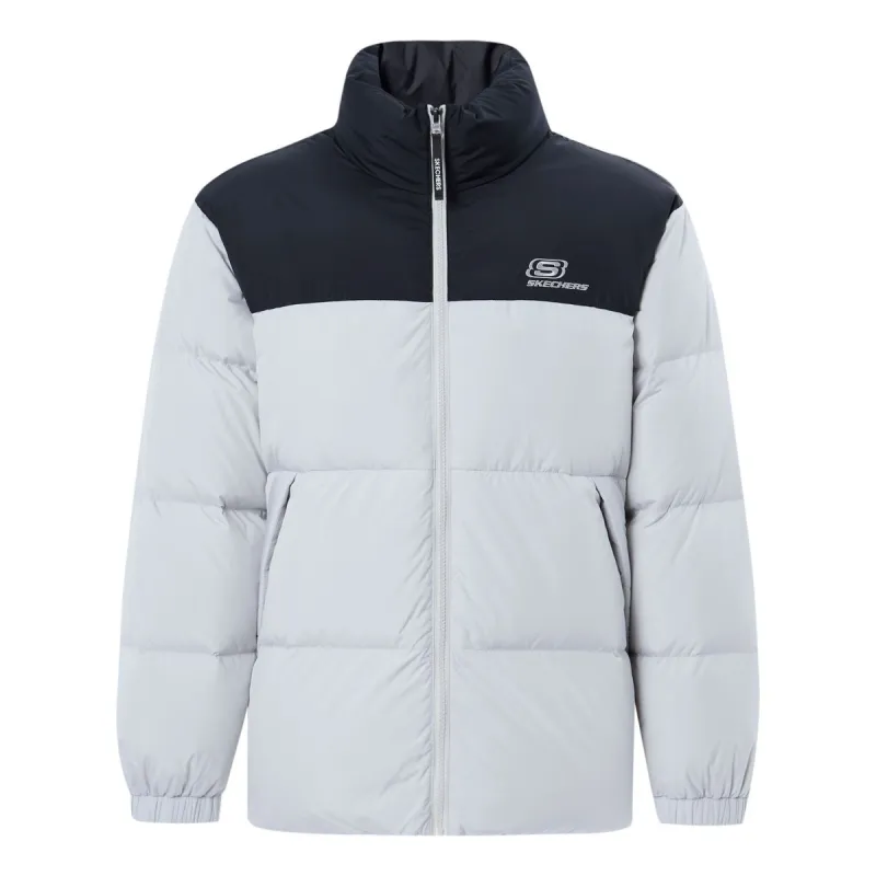 Skechers Casual Down Jacket 'Grey Black' L423U106-00MV sold by KicksCrew