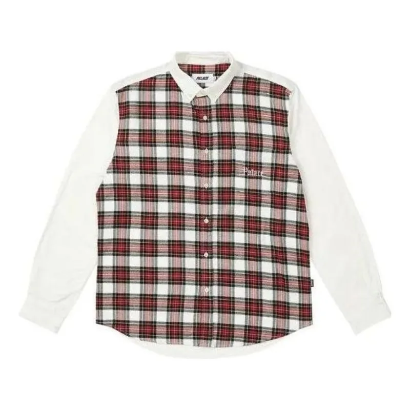 Palace Check Panel Chambray Shirt 'White' PLC23006 sold by KicksCrew